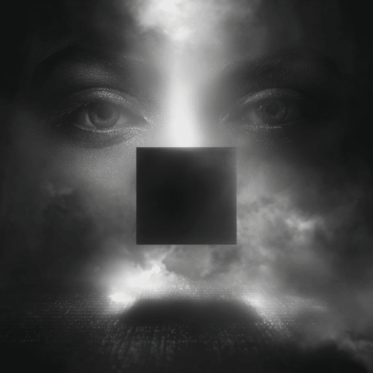 Close-up of human eyes with digital surveillance overlay representing AI chat accounts as psychological profiling systems